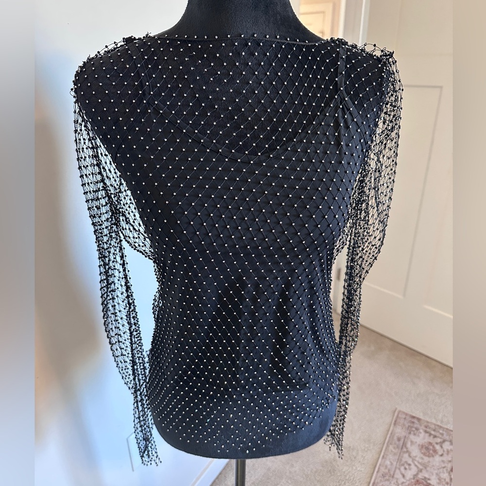 Black tank with rhinestone overlay